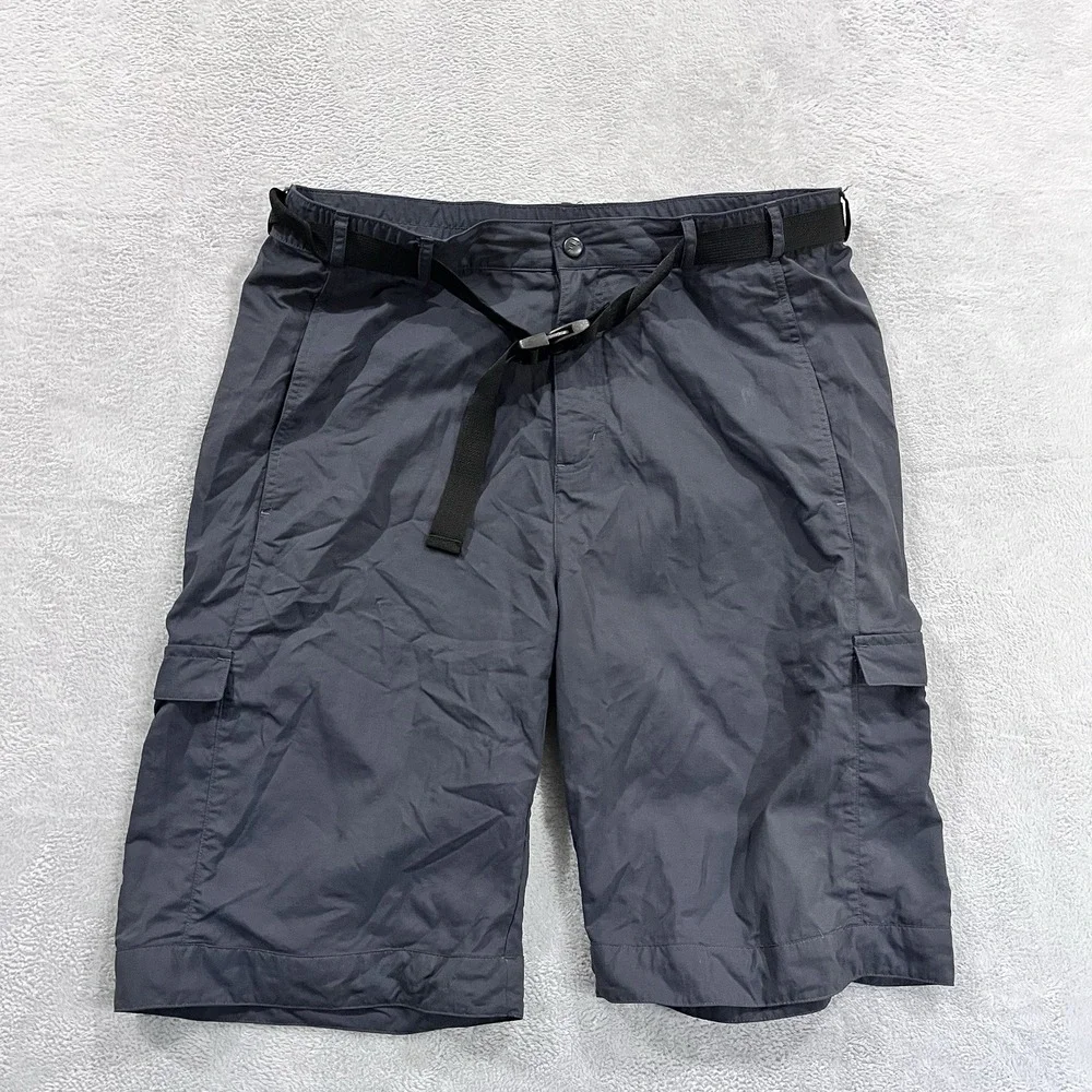 Adidas Cargo Shorts Men's 34* Belted‎ Nylon Utility Hiking Gray